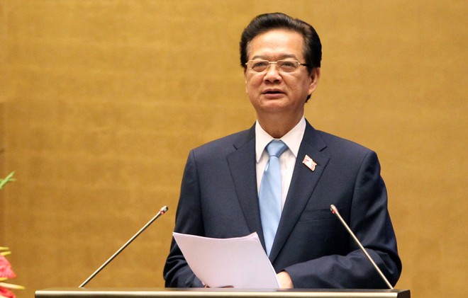 Thủ tướng Nguyễn Tấn Dũng trong một lần trả lời chất vấn trước Quốc hội.