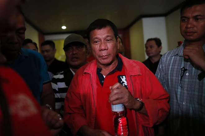 Tổng thống đắc cử Philippines Rodrigo Duterte. Ảnh: Jeoffrey Maitem/NurPhoto/ AP Photo