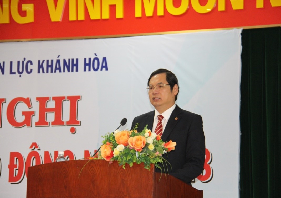 Ông Nguyễn Thanh Phó Tổng Giám đốc Tập đoàn Điện lực Việt Nam phát biểu