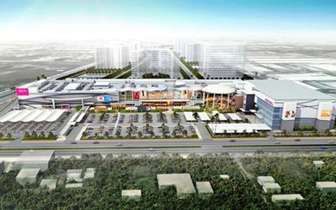 Mô hình trung tâm mua sắm của Aeon Mall tại Long Biên, Hà Nội.