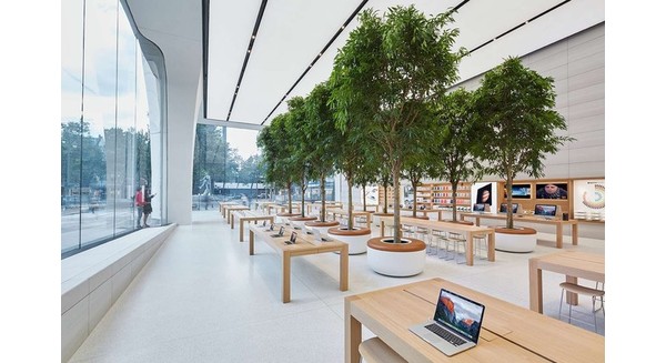 Cửa hàng Apple Store mới mang phong cách rất Jony Ive, đơn giản nhưng ấn tượng.