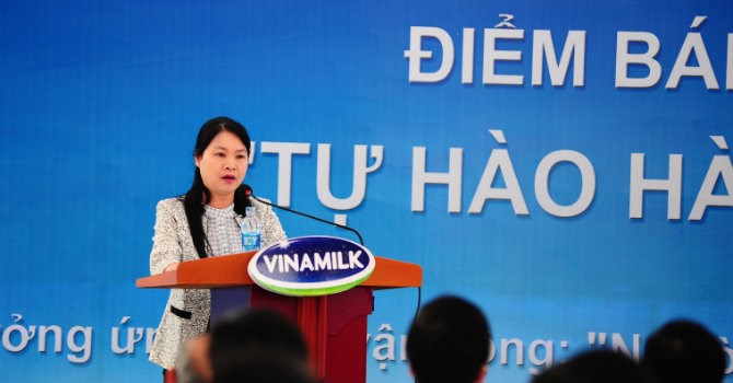 Bà Võ Thị An - Phó Giám đốc Sở Công thương tỉnh Nghệ An phát biểu tại lễ khai trương.