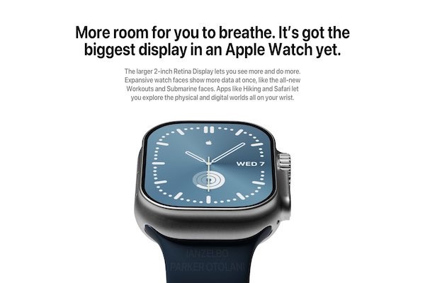 Hình ảnh render của Apple Watch Pro. (Ảnh: AppleInsider)