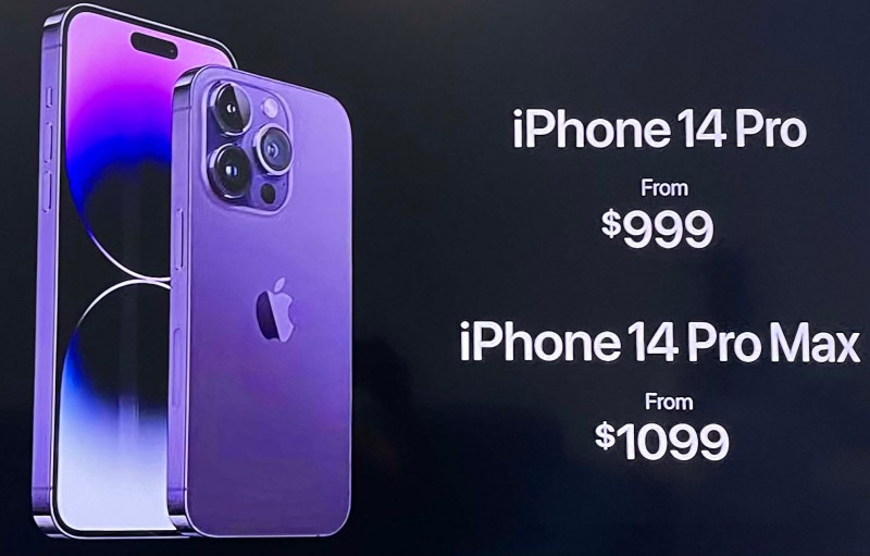 Giá iPhone 14 Pro và iPhone 14 Pro Max - Ảnh chụp màn hình