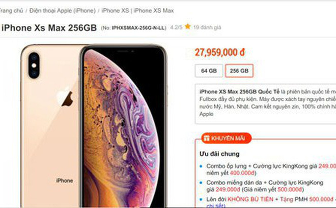 Chỉ còn số ít cửa hàng vẫn quảng cáo iPhone… xách tay sau vụ ông chủ Nhật Cường Mobile bị khởi tố vì buôn lậu. (Ảnh chụp màn hình)