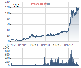 Diễn biến cổ phiếu VIC từ khi lên sàn chứng khoán tới nay