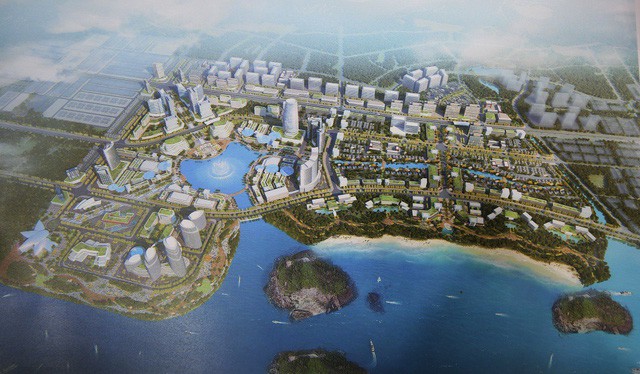 Phối cảnh ý tưởng quy hoạch phân khu 2 và 3, Khu đô thị Cái Rồng, huyện Vân Đồn, tỉnh Quảng Ninh.
