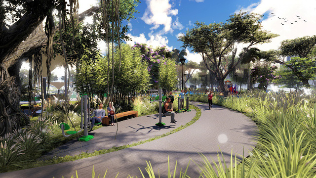 Công viên xanh nội khu Eco Green Central Park 3.5ha ghi điểm tuyệt đối với khách hàng