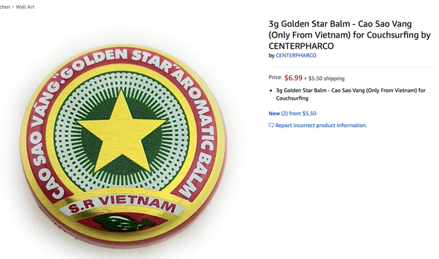 Cao Sao Vàng Việt Nam được bán trên Amazon giá gần 7 USD