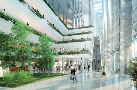 Tòa nhà Vietinbank được thiết kế với không gian xanh.