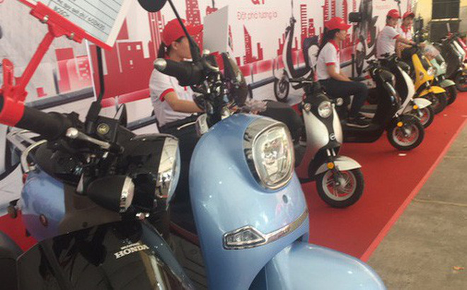 Rất nhiều mẫu xe máy điện Honda được giới thiệu tại sự kiện ra mắt ở TP HCM