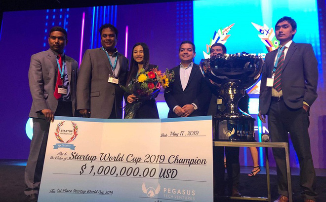 Abivin vô địch cuộc thi Startup World Cup 2019. Ảnh: Techfest Việt Nam.