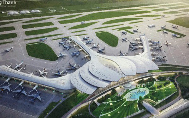 Mô hình thiết kế sân bay Long Thành theo hình hoa sen cách điệu.