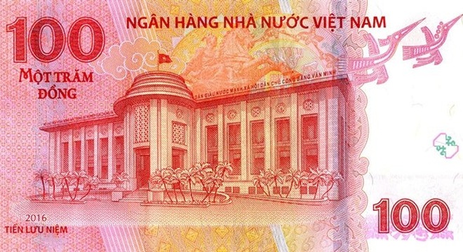 Chi phí in tiền lưu niệm 100 đồng, theo Ngân hàng Nhà nước, do 4 đối tác nước ngoài tài trợ. Ảnh: SBV