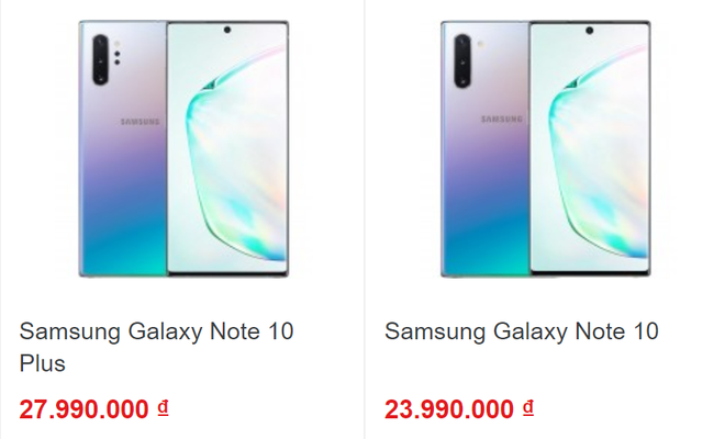 Giá dự kiến của bộ đôi Samsung Galaxy Note 10 được các nhà bán lẻ Việt Nam công bố.