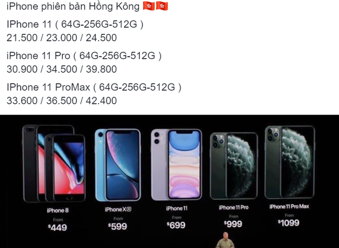 iPhone 11 Hong Kong có giá "dễ chịu" hơn bản từ Mỹ hay Singapore.
