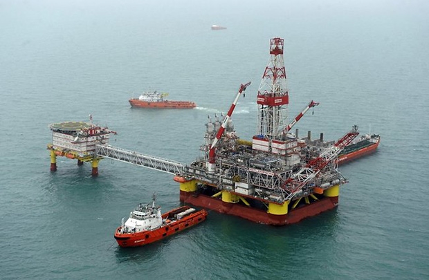 Cơ sở khai thác dầu LUKOIL của Nga tại mỏ dầu Korchagin ở biển Caspia ngày 7/4/2011 - Nguồn: AFP