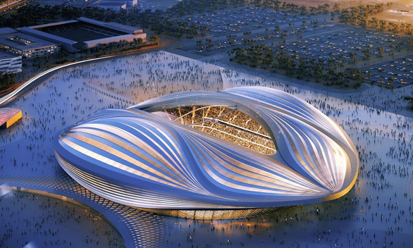 Sân vận động Al Wakrah lấy ý tưởng từ những cánh buồm của người dân Ả Rập - Ảnh: ITP.NET