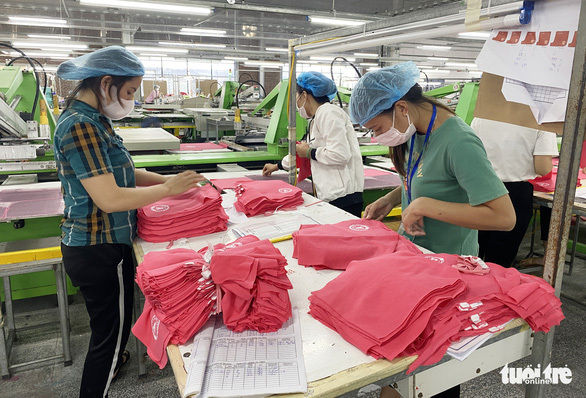 Công nhân làm việc tại một nhà máy may mặc ở thị xã Hoàng Mai, Nghệ An - Ảnh: DOÃN HÒA