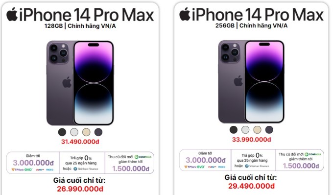 iPhone 14 Pro Max được rao thấp hơn gần 10 triệu đồng tại một đại lý, nhưng yêu cầu nhiều điều kiện.