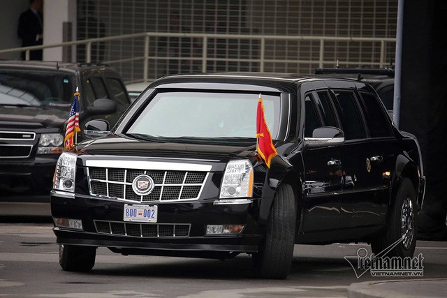 Chiếc xe này từng phục vụ Tổng thống Obama trong chuyến thăm Việt Nam năm 2016, Tổng thống Trump năm 2017 và 2019. Ảnh: Quyết Thắng