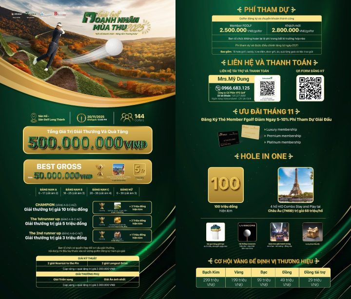 Giải Golf Doanh Nhân Mùa Thu: Kết Nối Doanh Nhân – Nâng tầm Thương hiệu chính thức phát động!