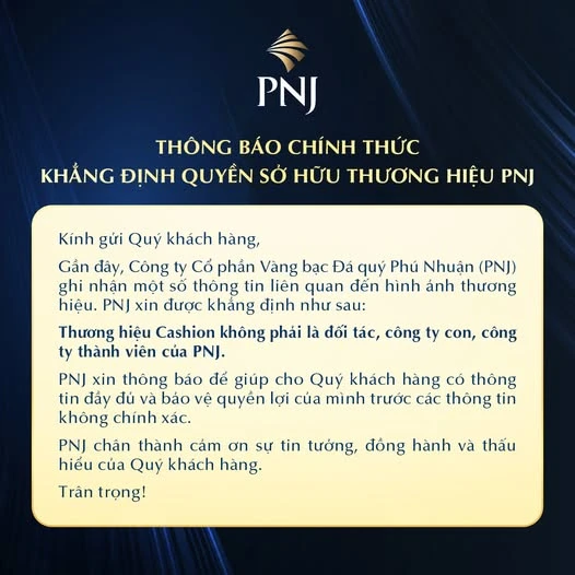 PNJ khẳng định thoái toàn bộ vốn khỏi Người Bạn Vàng, không liên quan đến chuỗi kim cương Cashion vừa tạm dừng hoạt động - Ảnh 2.